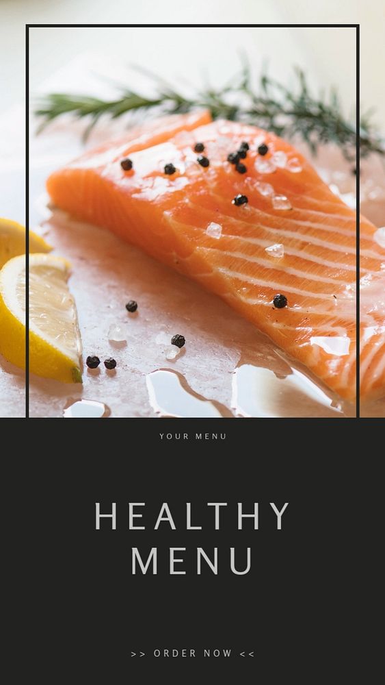 Healthy menu Instagram story template, restaurant ad