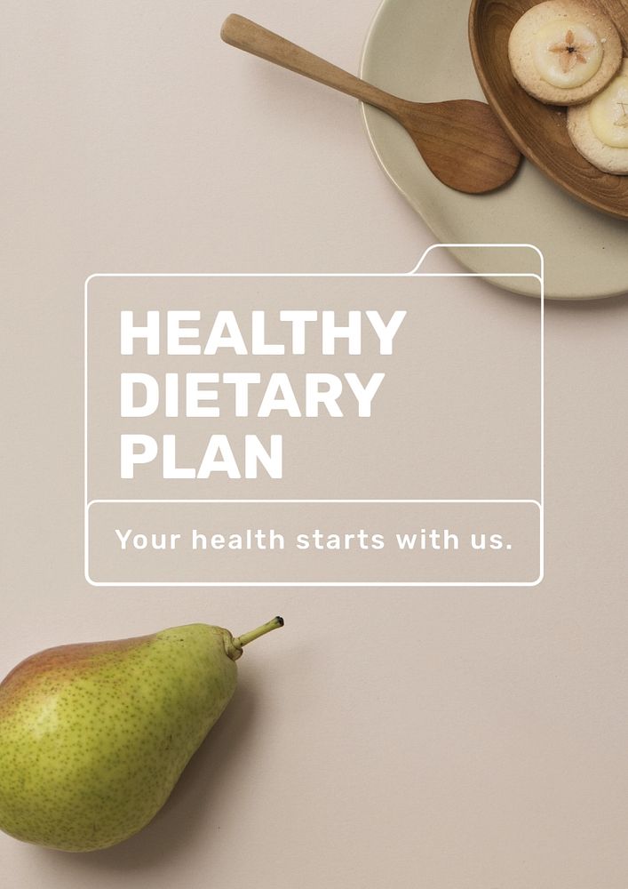 Diet plan poster template, editable design