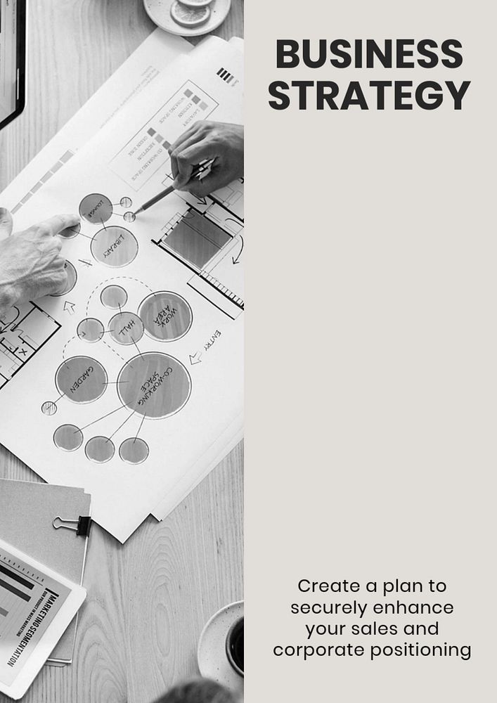 Business strategy poster editable template, modern design