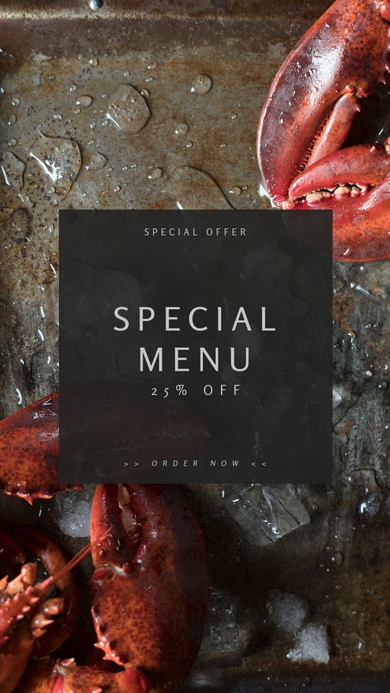 Special menu Instagram story template, restaurant ad