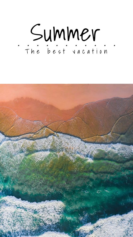 Summer beach Instagram story template, the best vacation quote