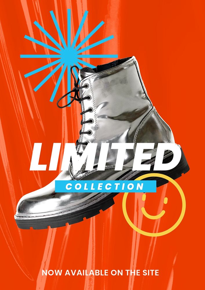 Funky fashion poster editable template, limited collection ad