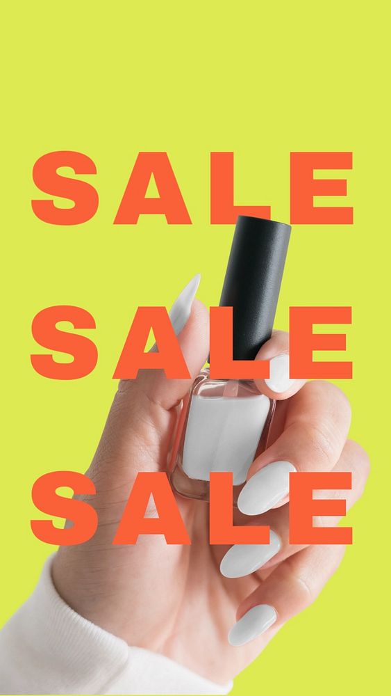 Beauty sale Instagram story template, nail polish photo