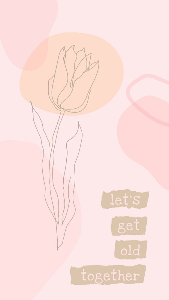 Pink tulip Instagram story template, let's get old together