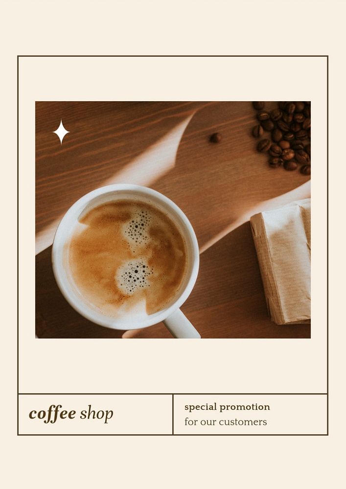 Cafe promotion customizable poster template