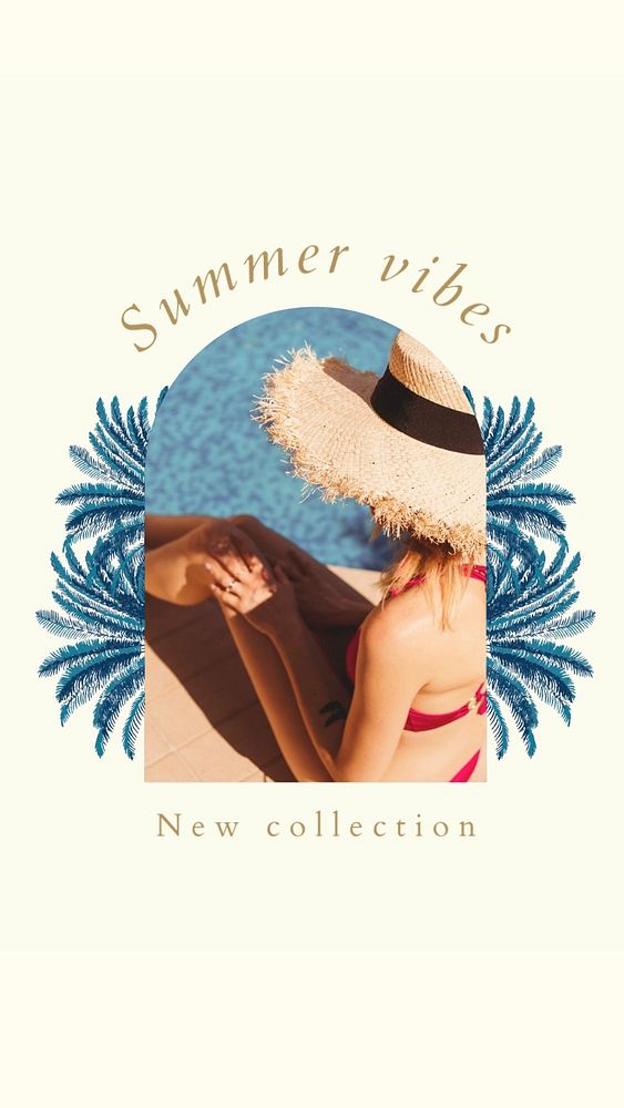 Swimwear brand Instagram story template, editable design