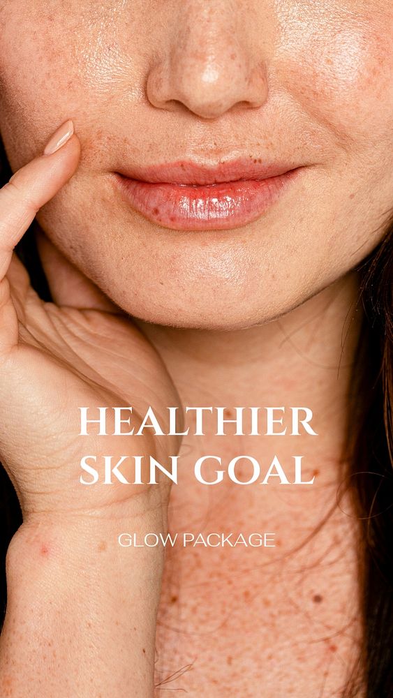 Healthy skin Instagram story template, editable brown design