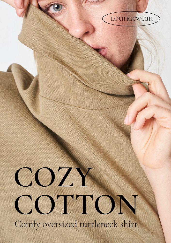 Autumn loungewear poster template, editable brown design