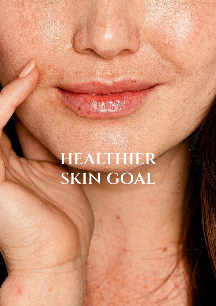 Healthy skin poster template, editable brown design