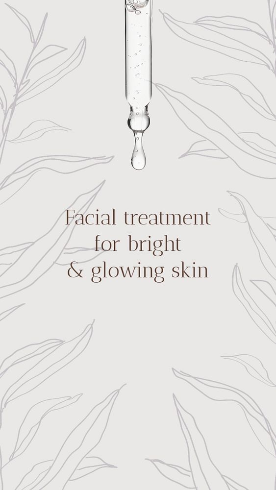 Skincare minimal instagram story template, organic product, editable text