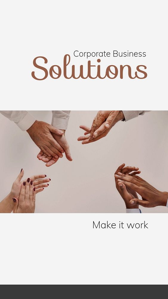 Business strategy instagram story template, teamwork, editable text