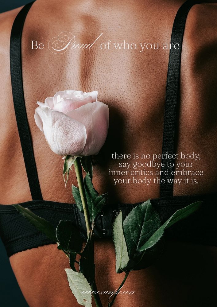 Body positivity poster template, editable text