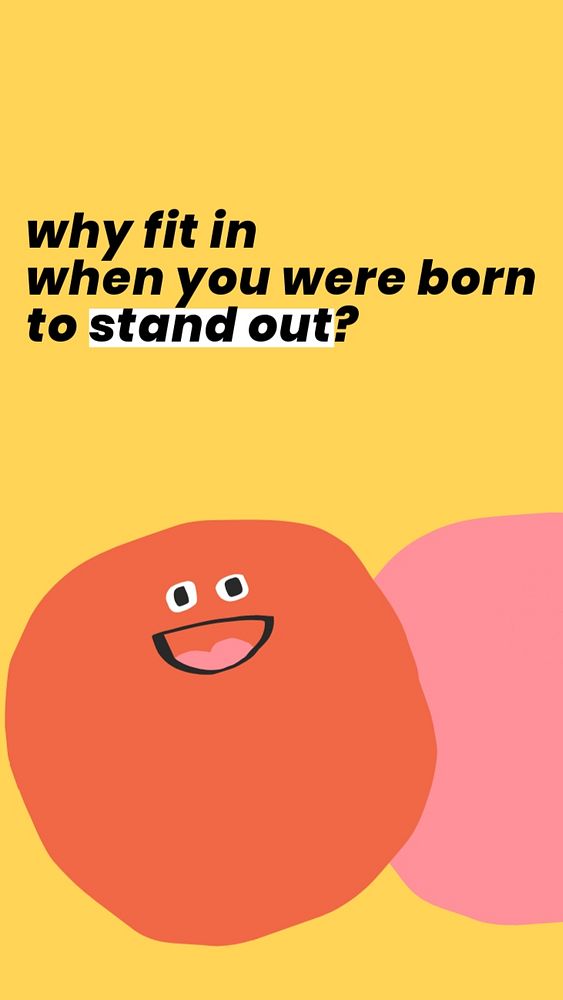 Encouragement quote facebook story template, cute emoji doodle, editable text