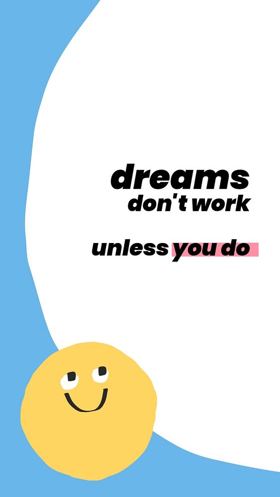 Positive quote instagram story template, colorful doodle, editable text