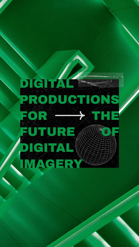 Neon green Instagram story template, architecture aesthetic
