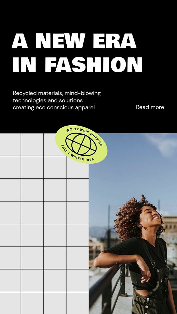 Street fashion Instagram story template, business branding