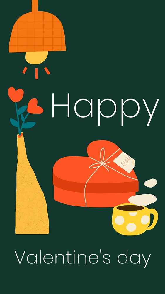 Valentine’s celebration Instagram story template, cute editable design