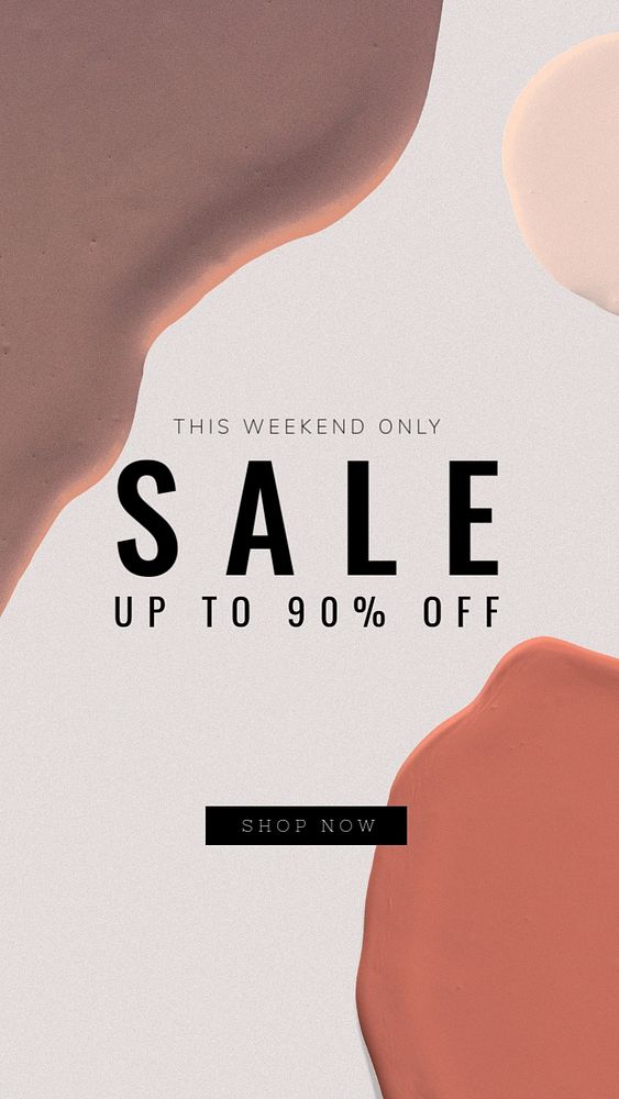 Clearance sale Facebook story template, memphis editable design