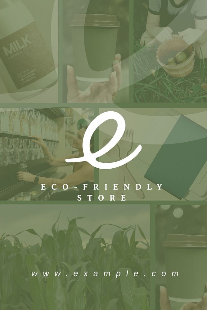 Sustainable retail Pinterest pin template, editable design
