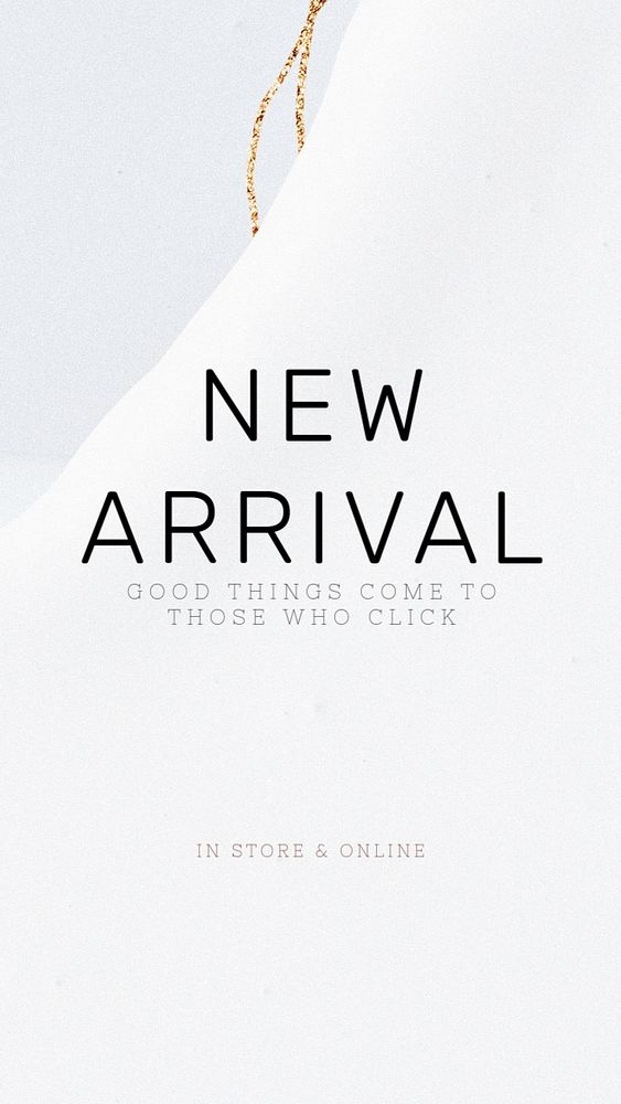 New arrival Facebook story template, luxury editable design