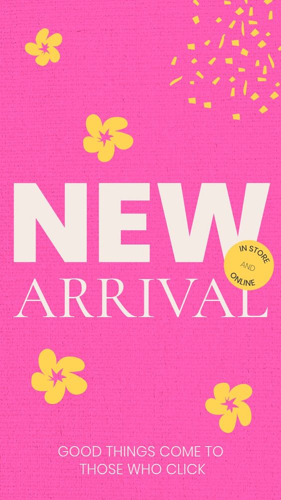 New arrival Instagram story template, pink design