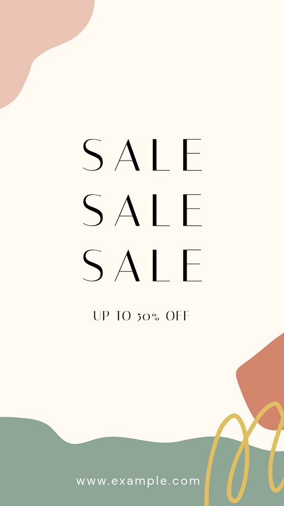 Memphis sale Instagram story template, editable text on pastel design