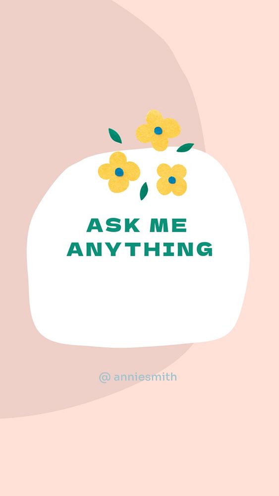 Ask me Instagram story template, editable text