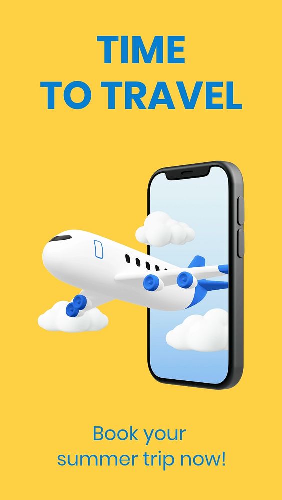 Travel Facebook story template, summer trip design