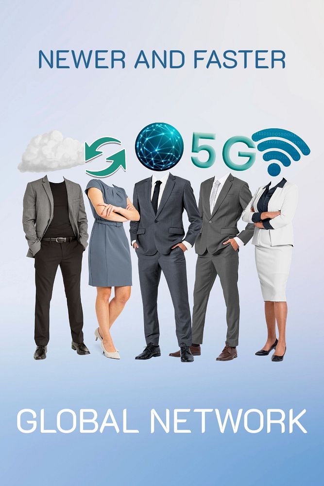 Global network template, business communication remixed media 