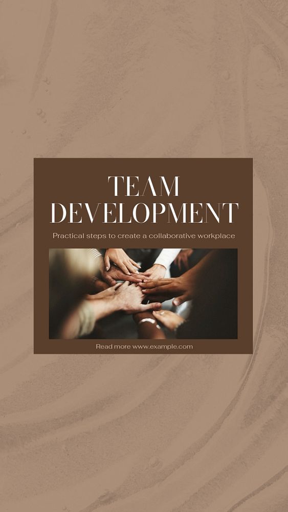 Team development social story template, editable text