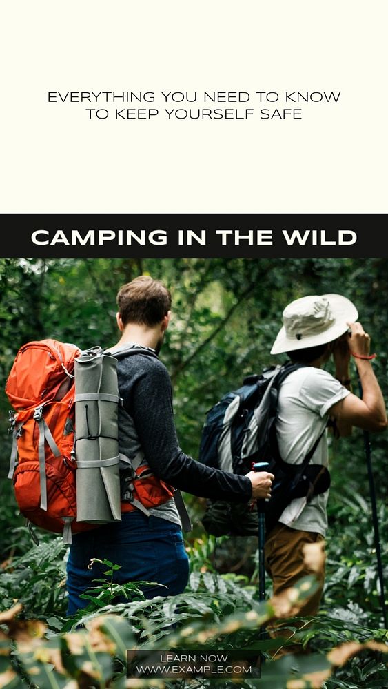 Camping social story template, editable text