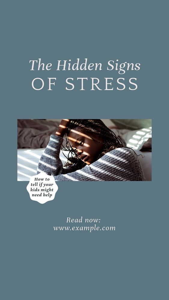 Signs of stress social story template, editable text