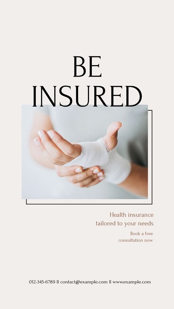 Health insurance social story template, editable text