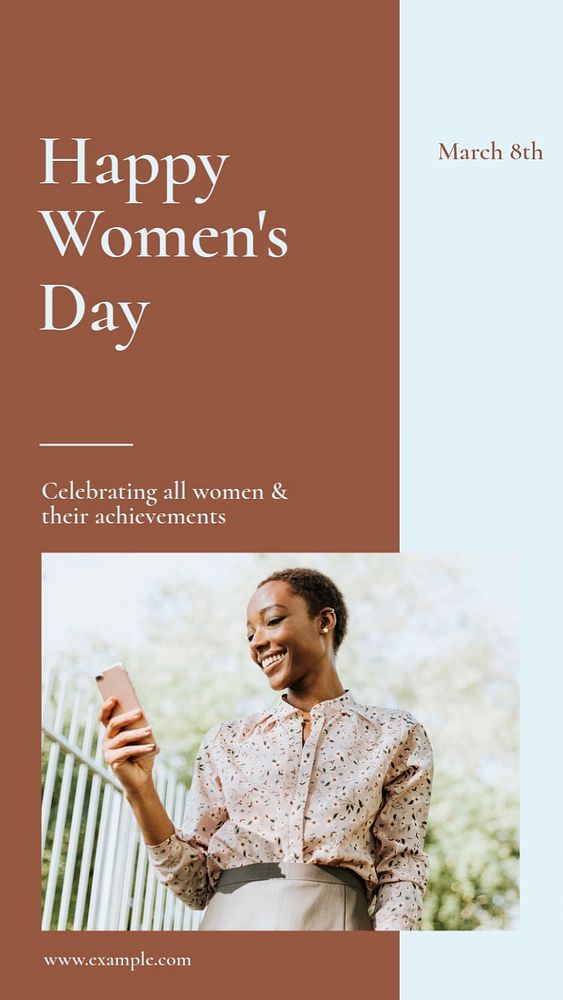 Women's day social story template, editable text