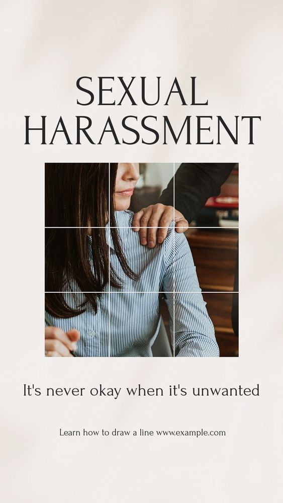 Sexual harassment social story template, editable text