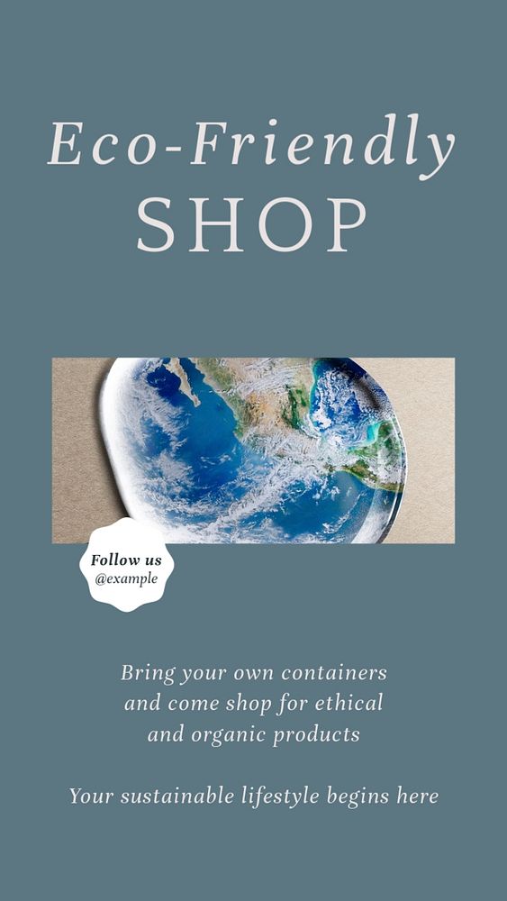 Zero waste shop social story template, editable text