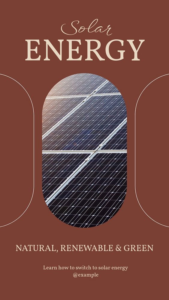 Solar energy social story template, editable text