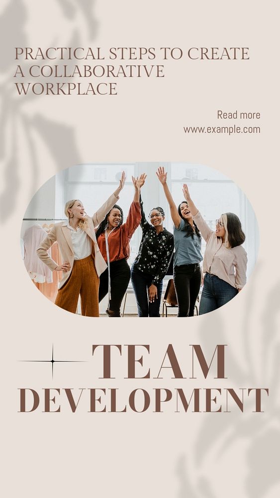 Team development social story template, editable text