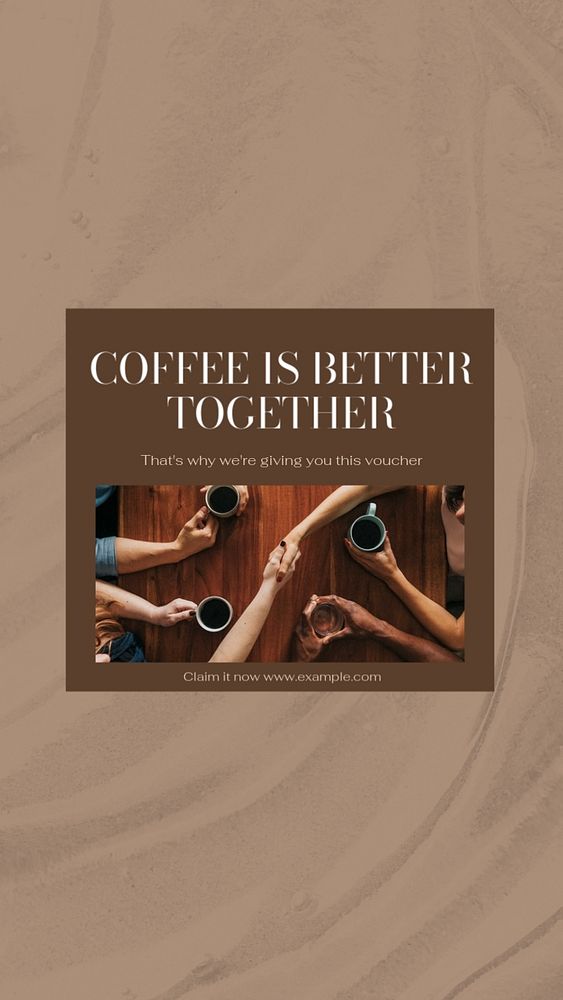 Coffee social story template, editable text