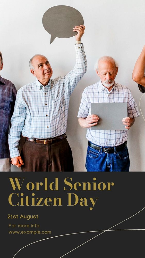 Senior citizen day social story template, editable text