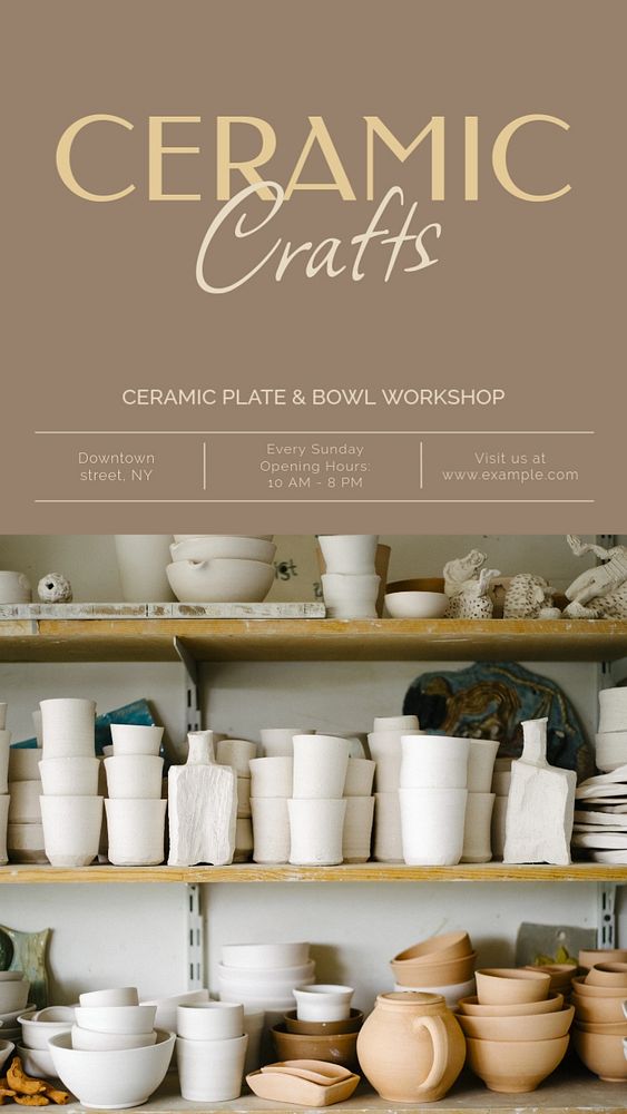 Ceramic craft social story template, editable text