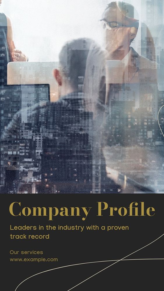 Company profile social story template, editable text