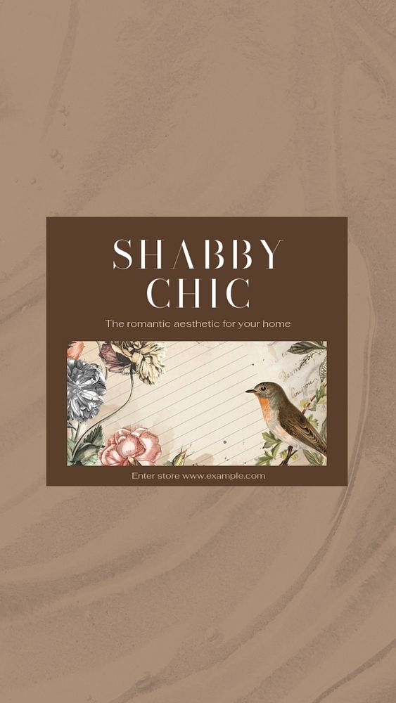 Shabby chic social story template, editable text