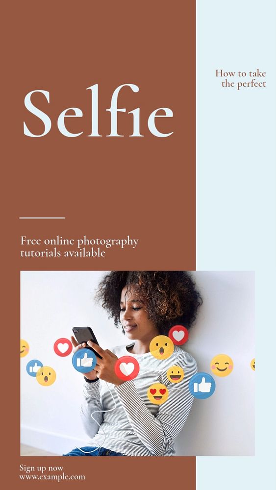 Selfie guide social story template, editable text