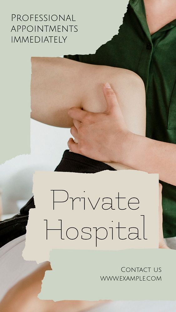 Private hospital social story template, editable text