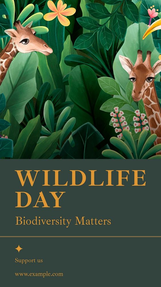 Wildlife day social story template, editable text