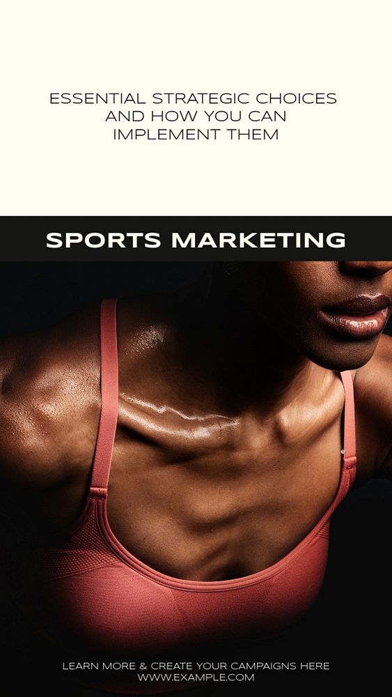 Sports marketing social story template, editable text