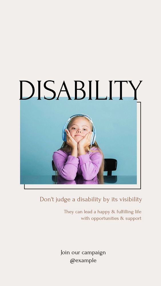 Disability social story template, editable text