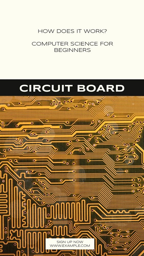 Circuit board social story template, editable text