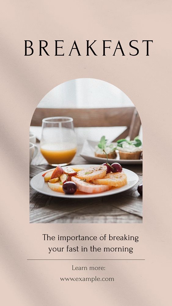 Breakfast social story template, editable text